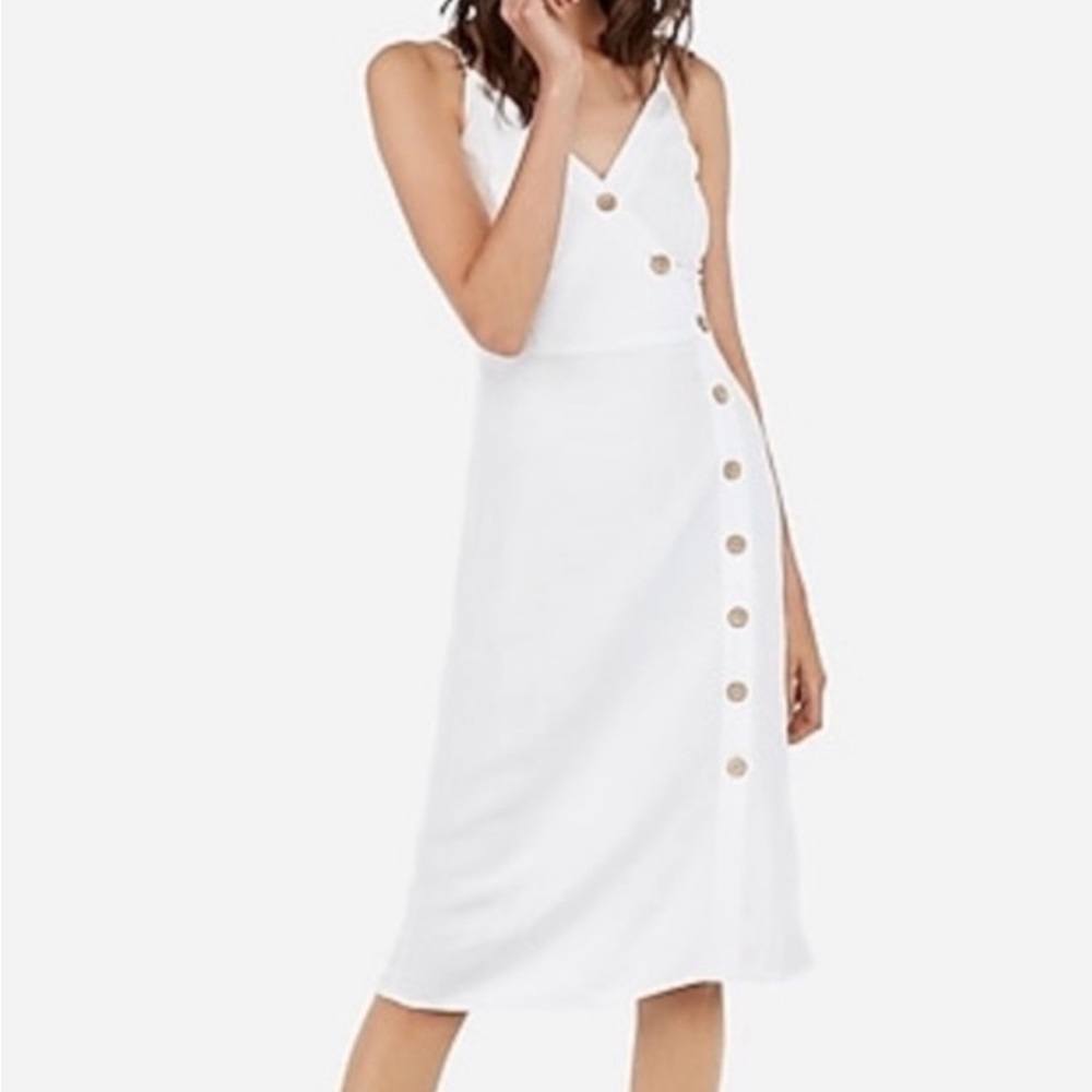 Express White Linen Dress Size XS